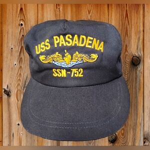 USS Pasadena SSN-752 with Blue Water and Dolphins Embroidered Cap